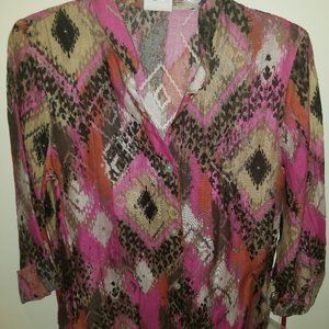 Pink Multi-Color Blouse by Ruby Rd.